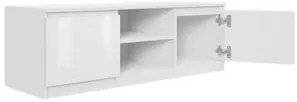 Szafka RTV BASIC – Biała połysk | 120x40x40 cm
