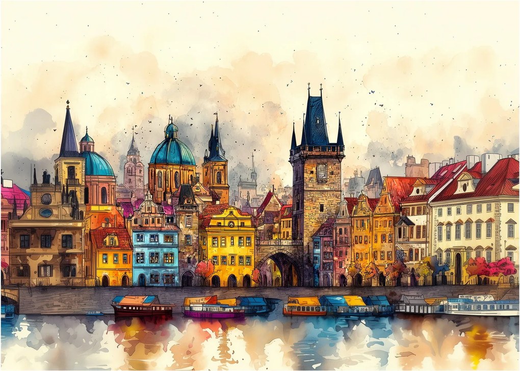 Obraz - Jesień w malowanym mieście (70x50 cm)