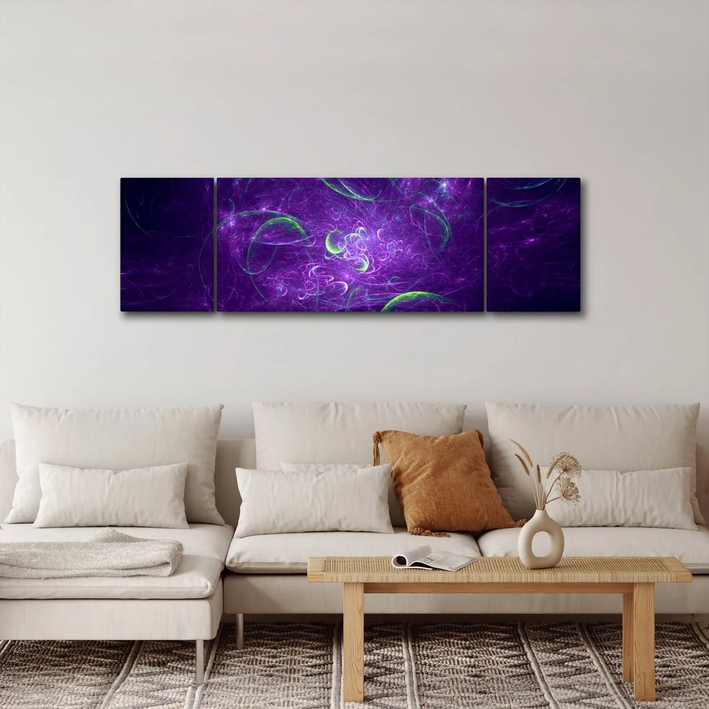 Obraz - fioletowa abstrakcja (170x50 cm)