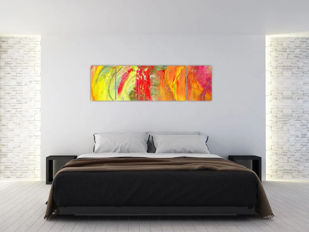 Obraz abstrakcji - malarstwo (170x50 cm)