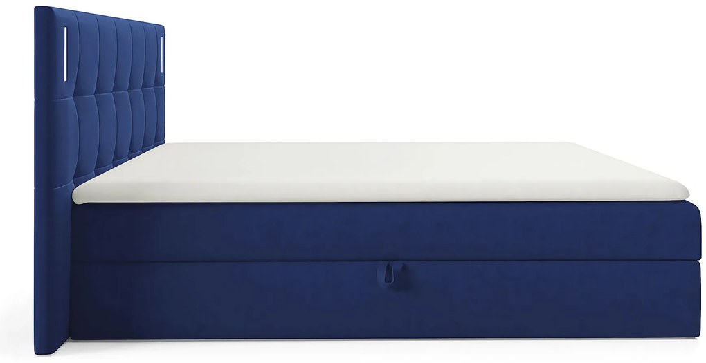 Granatowe łóżko z pikowanym zagłówkiem 5 rozmiarów N0-C71