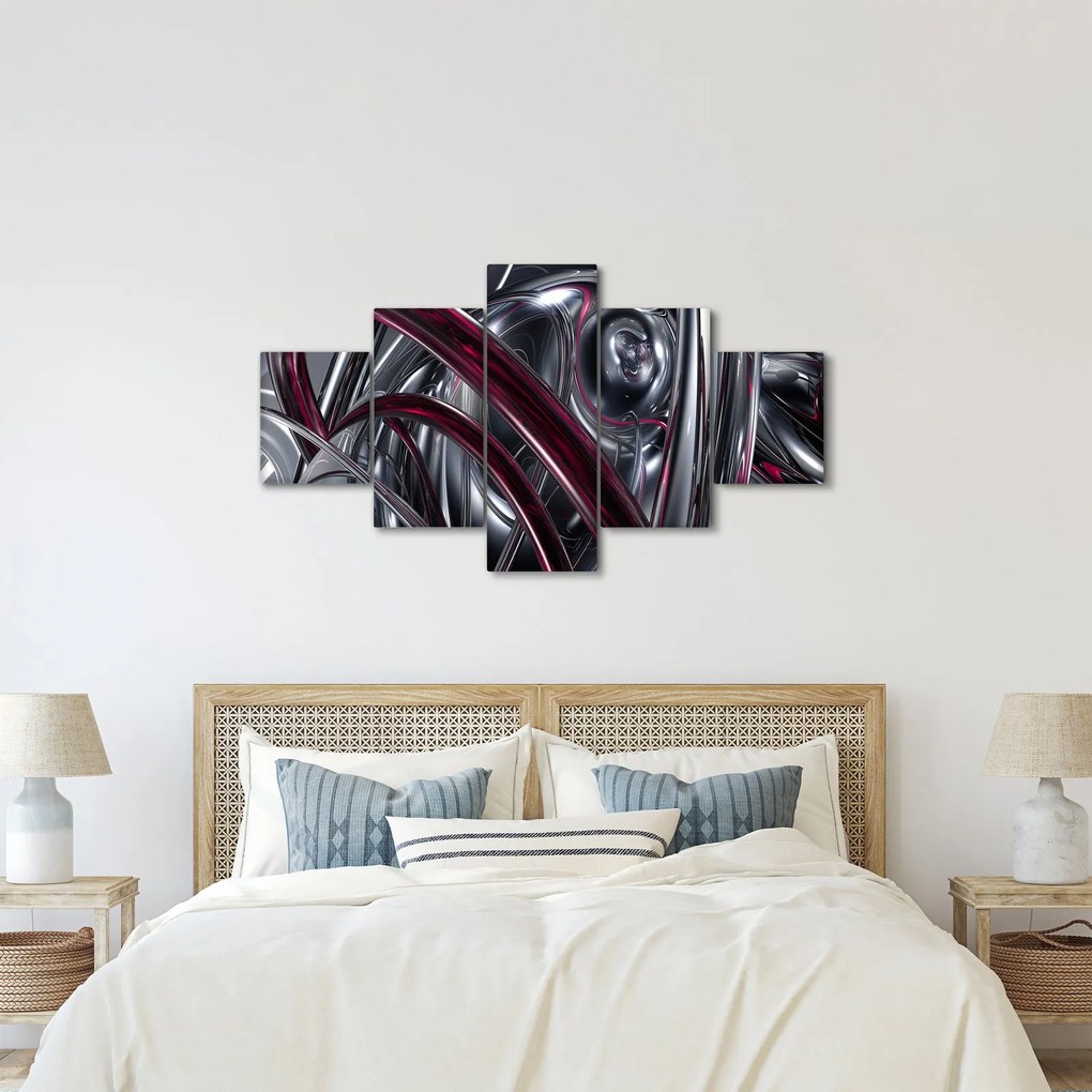 Obraz szarej abstrakcji (125x70 cm)