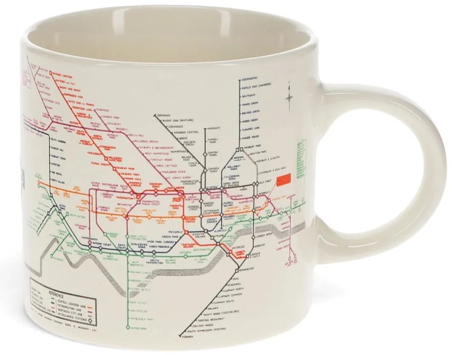 Beżowy ceramiczny kubek 350 ml Heritage Tube Map – Rex London