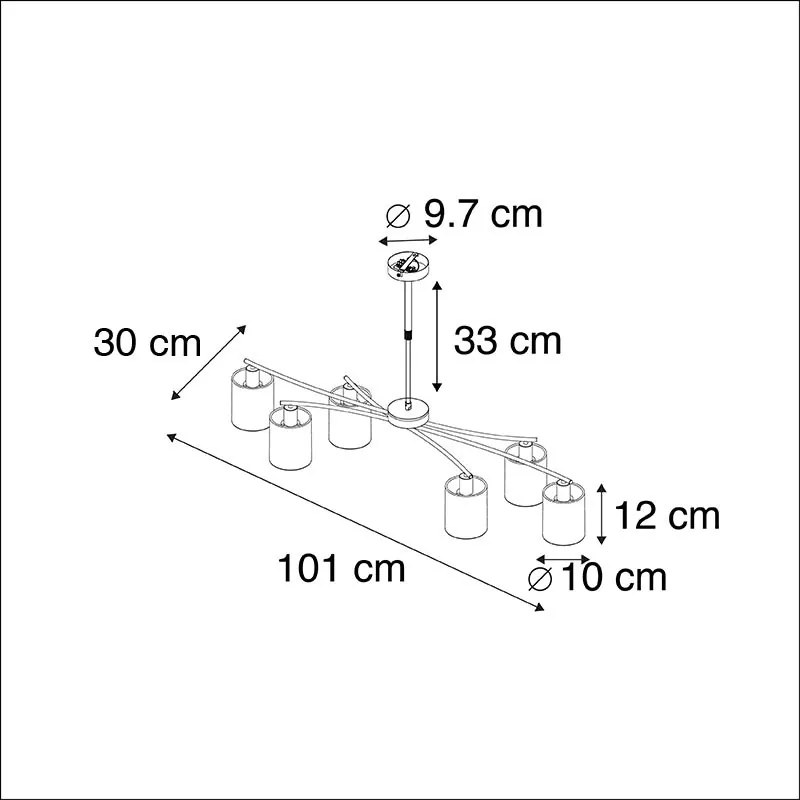 Inteligentna lampa wisząca czarna regulowana w komplecie z 6 żarówkami Wi-Fi B35 - Lofty Nowoczesny Oswietlenie wewnetrzne