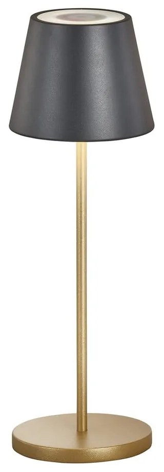 Lampa stołowa LED w czarno-złotym kolorze z metalowym kloszem (wysokość 34 cm) Cosenza – Fischer & Honsel