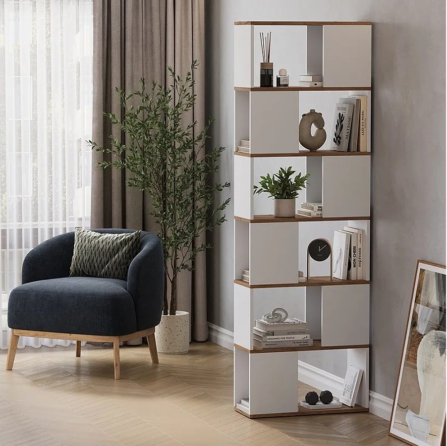 Dzielnik pokoju biały/złoty dąb 60x24x186 eneos