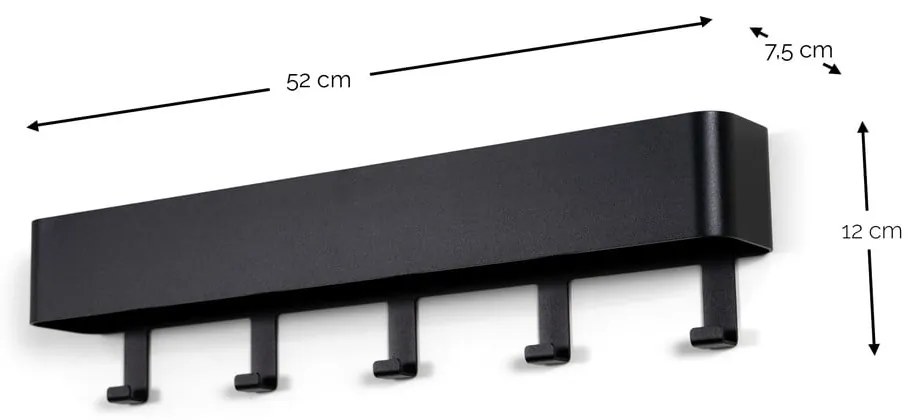 Szarobrązowy metalowy wieszak ścienny z półką 52 cm Dax Play – Spinder Design