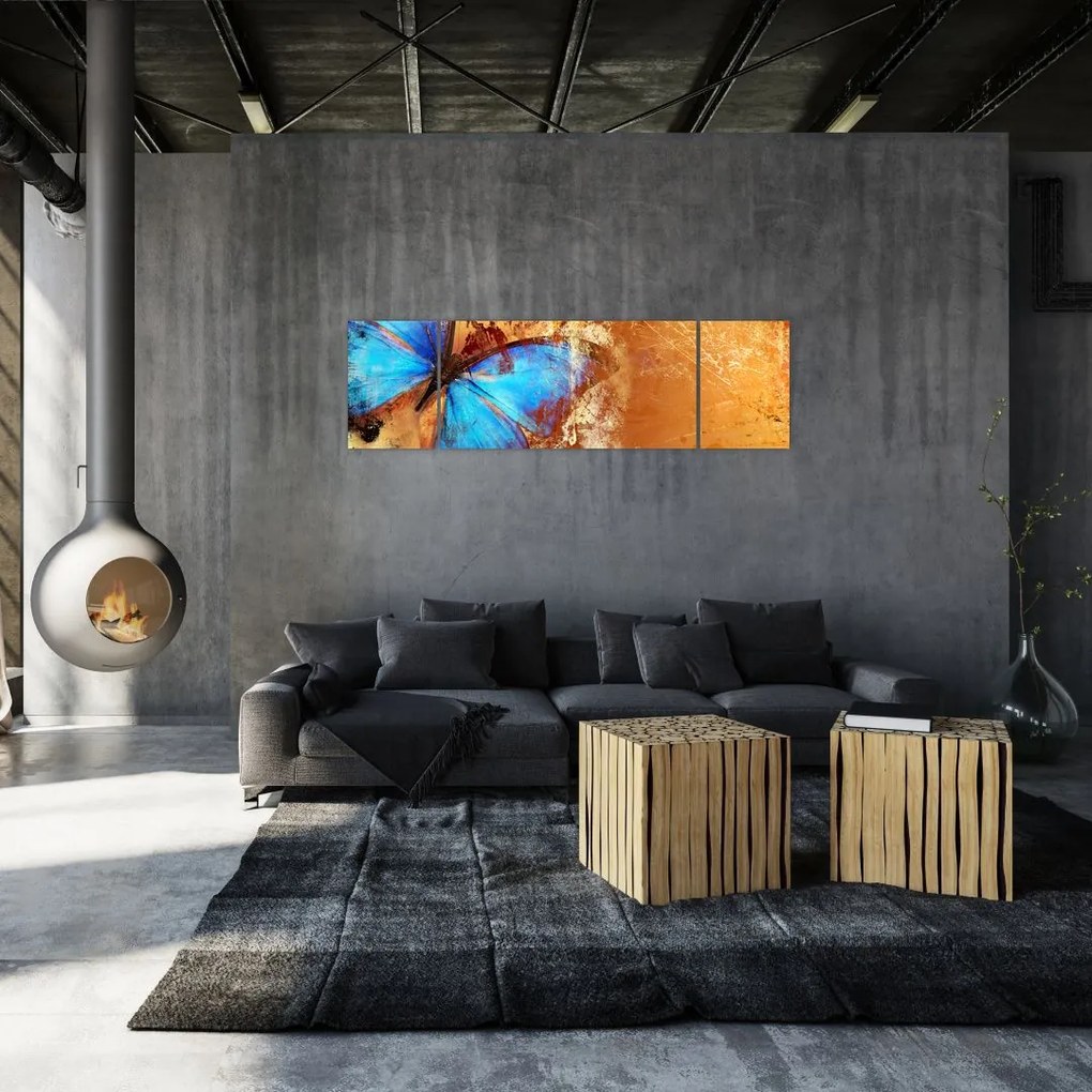 Obraz - Niebieski motyl (170x50 cm)