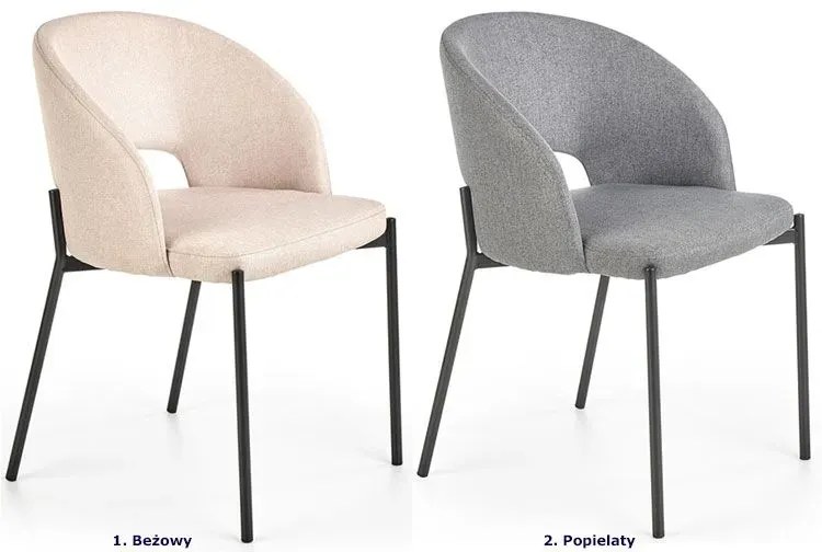 Szare tapicerowane krzesło nieobrotowe do biurka D3-P40