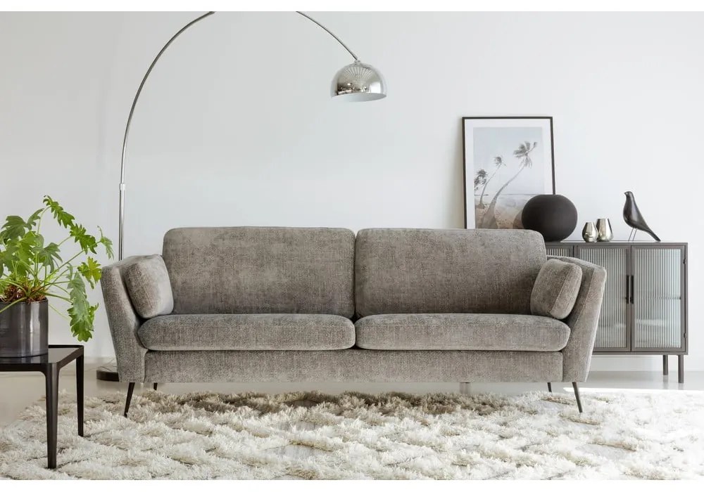 Szara aksamitna sofa 220 cm Mynta – Sits