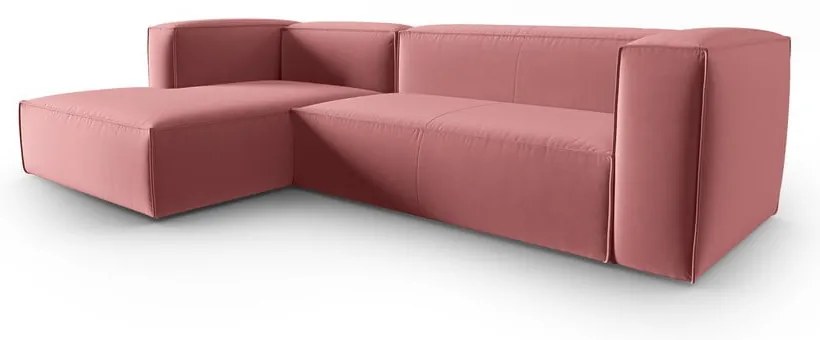 Różowy aksamitny narożnik Mackay – Cosmopolitan Design