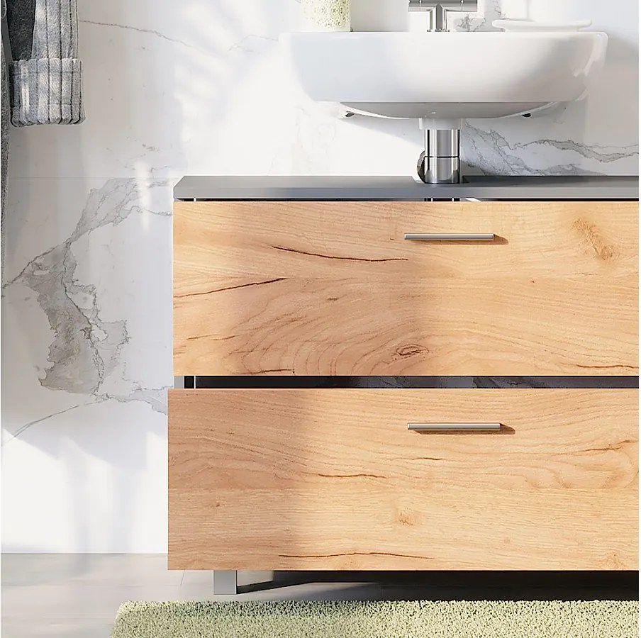 Szafka pod umywalkę złoty dąb power/antracyt 80.2x33x60.8 ilias