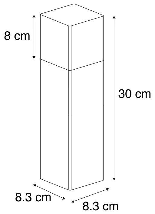 Zewnetrzna Nowoczesna lampa zewnętrzna 30cm czarna klosz matowy - Denmark Nowoczesny Oswietlenie zewnetrzne