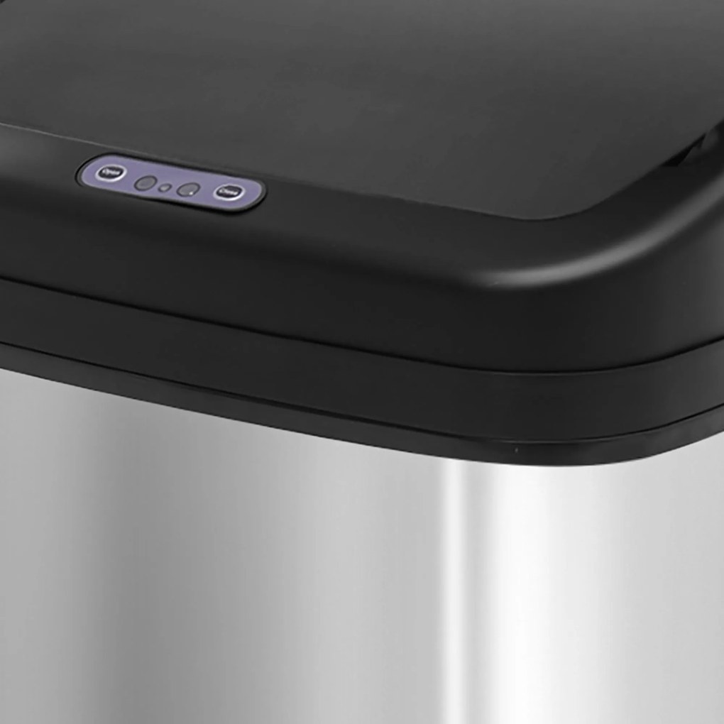 HOMCOM Kosz z czujnikiem 20 L stal nierdzewna Automatyczny kosz na śmieci z czujnikiem ruchu, wkład wewnętrzny 33 x 25 x 42,5 cm Srebrny+Czarny | Aosom PL