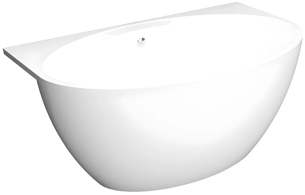 Wanna wolnostojąca przyścienna  owalna – 197 l – 151 × 94 × 60 cm (dł. × szer. × wys.) – kolor biały – akrylowa - PAGRUS