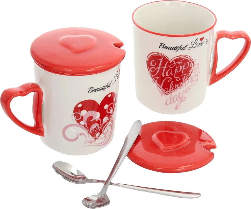 Zestaw kubków Beautiful Love I z przykrywką 350ml