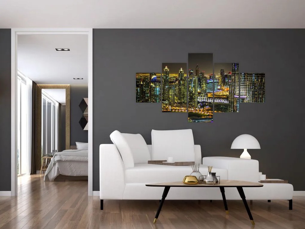 Obraz miasta nocą (125x70 cm)