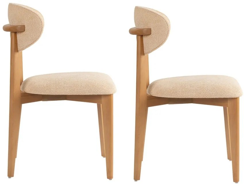 Zestaw krzeseł do jadalni Lionte Beige and LightOak, 2 szt.
