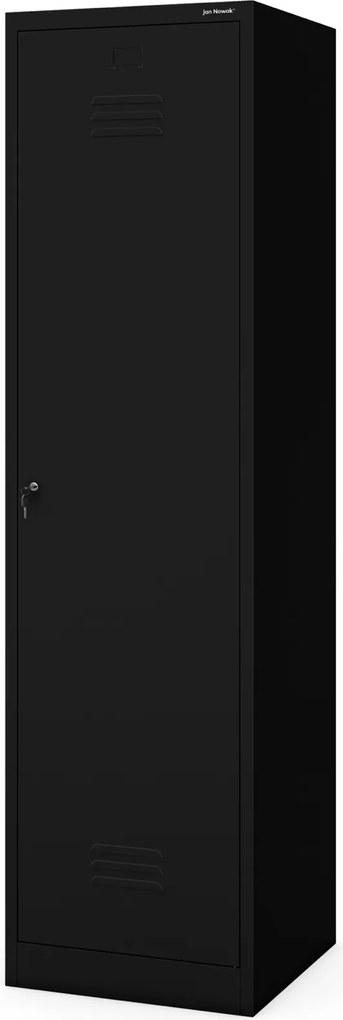 Metalowa szafa gospodarcza wąska Agnes 50x50x185 cm, czarna