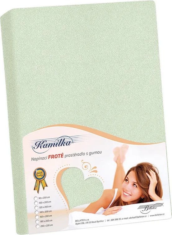 Bellatex prześcieradło frotte zielony szałwiowy, 200 x 220 cm