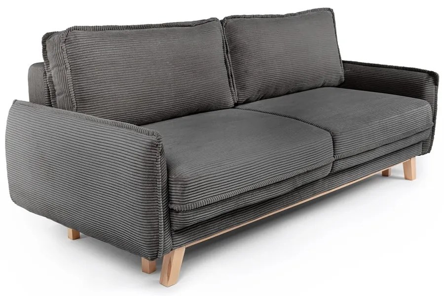 Szara sztruksowa rozkładana sofa 218 cm Tori – Bonami Selection