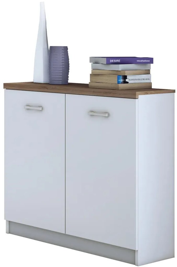 Biała komoda z półkami L2-F68