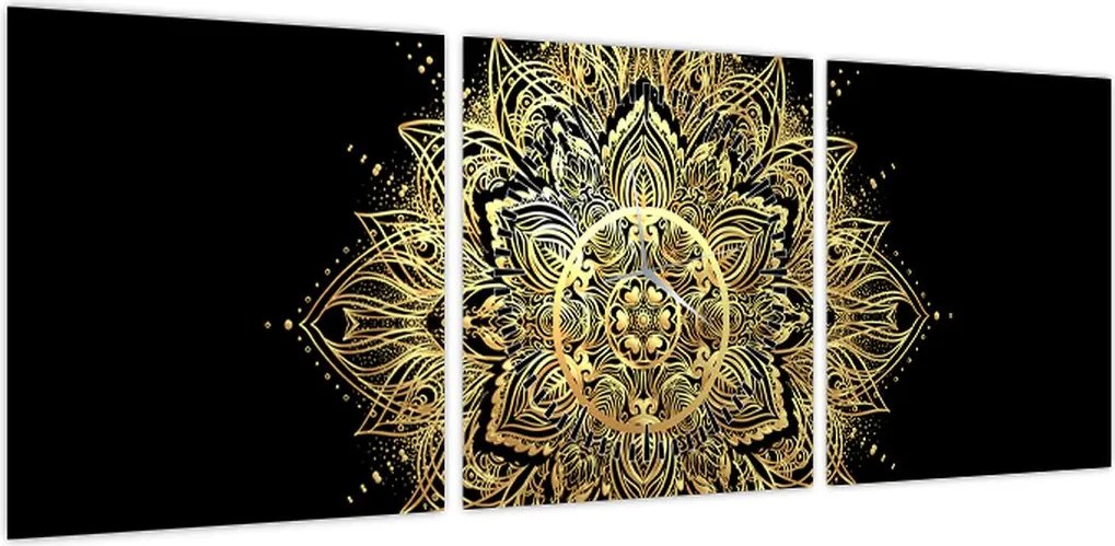 Obraz - Mandala bogactwa (z zegarem) (90x30 cm)