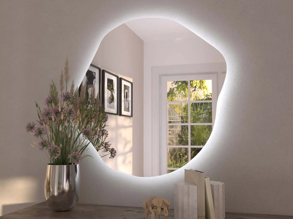 Organiczne lustro LED z oświetleniem A35 45x46