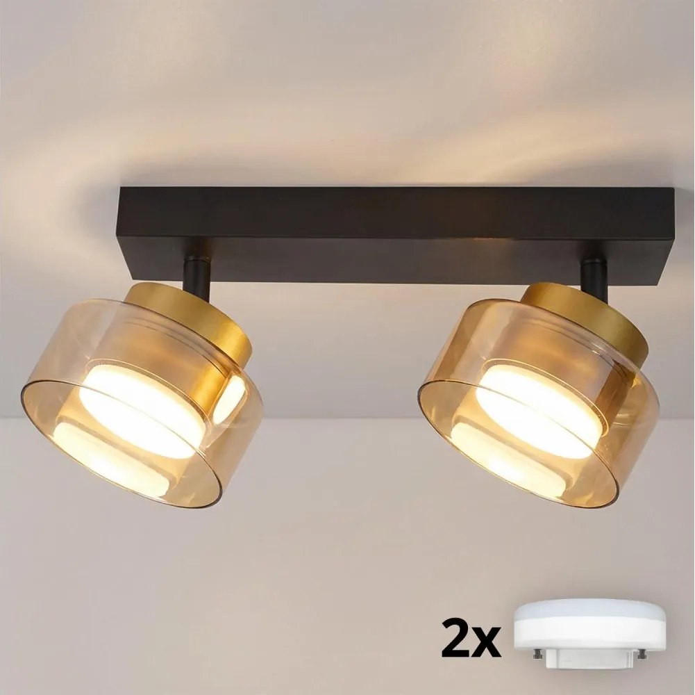 Brilagi - LED Oprawa punktowa AURA LUX 2xGX53/30W/230V czarna/złota
