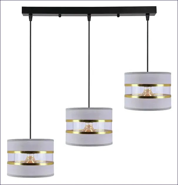 Szara potrójna nowoczesna lampa wisząca - 23X D255 G9-H35