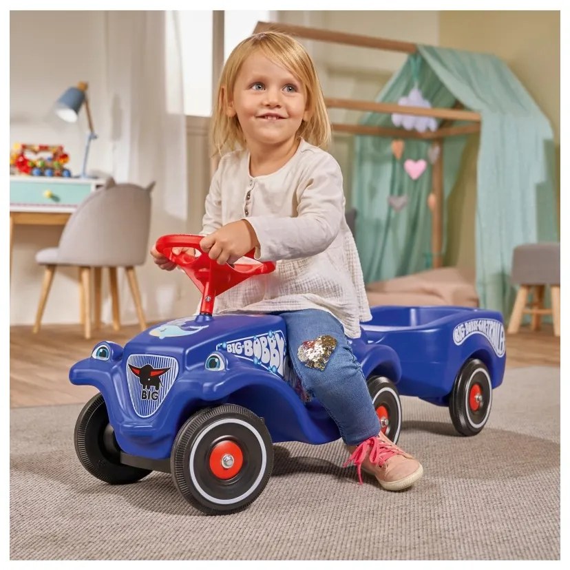 Big klasyczny jeździk bobby car z rysunkiem delfinka