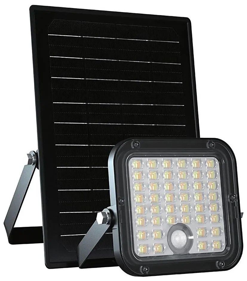 LED Ściemnialny naświetlacz solarny z czujnikiem LED/10W/3,7V 4000/6000K IP65 + pilot