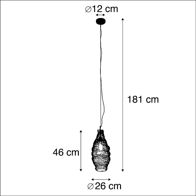 Orientalna lampa wisząca czarna - Nidum RomboKolonialny Oswietlenie wewnetrzne