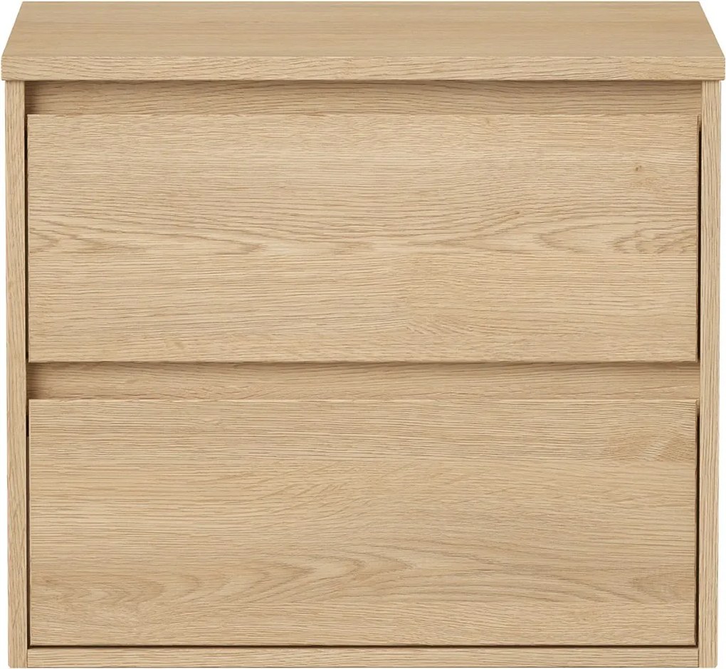 Szafka łazienkowa wisząca pod umywalkę z blatem - Okleina dębowa - 60 cm - MILIPAM