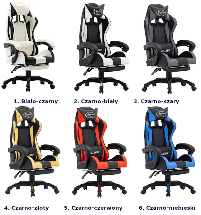 Czarno czerwone fotel gamingowy z podnóżkiem W2-S91