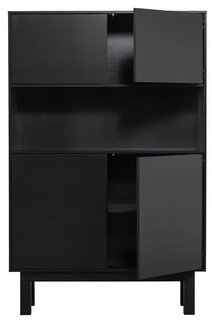 Czarna szafka z litego drewna sosnowego 110x170 cm Finca – WOOOD