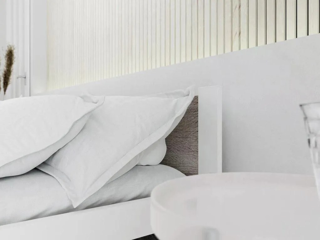 Łóżko IKAROS 80 x 200 cm, biały/dąb truflowy Materac: Materac Coco Maxi 20 cm