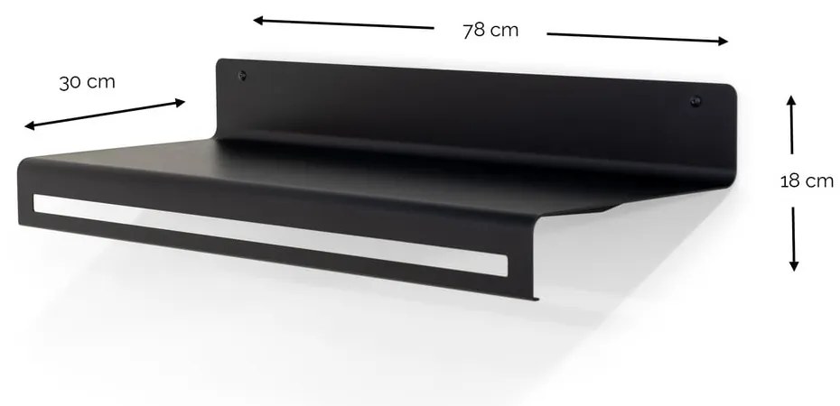 Czarny metalowy wieszak ścienny z półką 78 cm Sway – Spinder Design