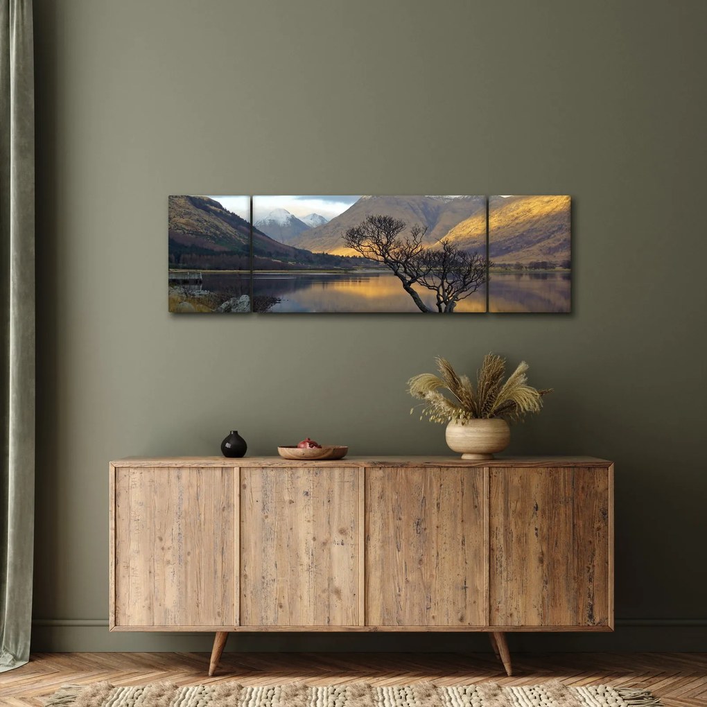 Obraz - Góry nad jeziorem (170x50 cm)