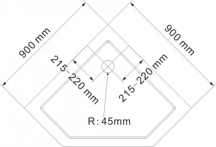 Brodzik pięciokątny akryl sanitarny
