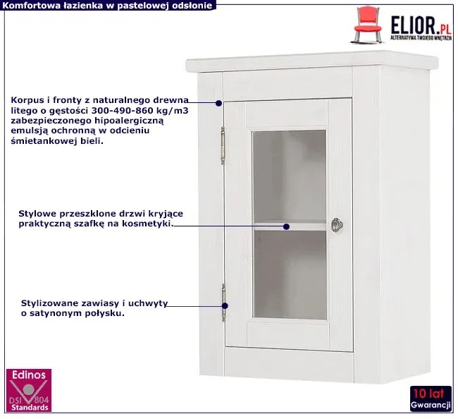 Biała szafka łazienkowa wisząca S8-B73