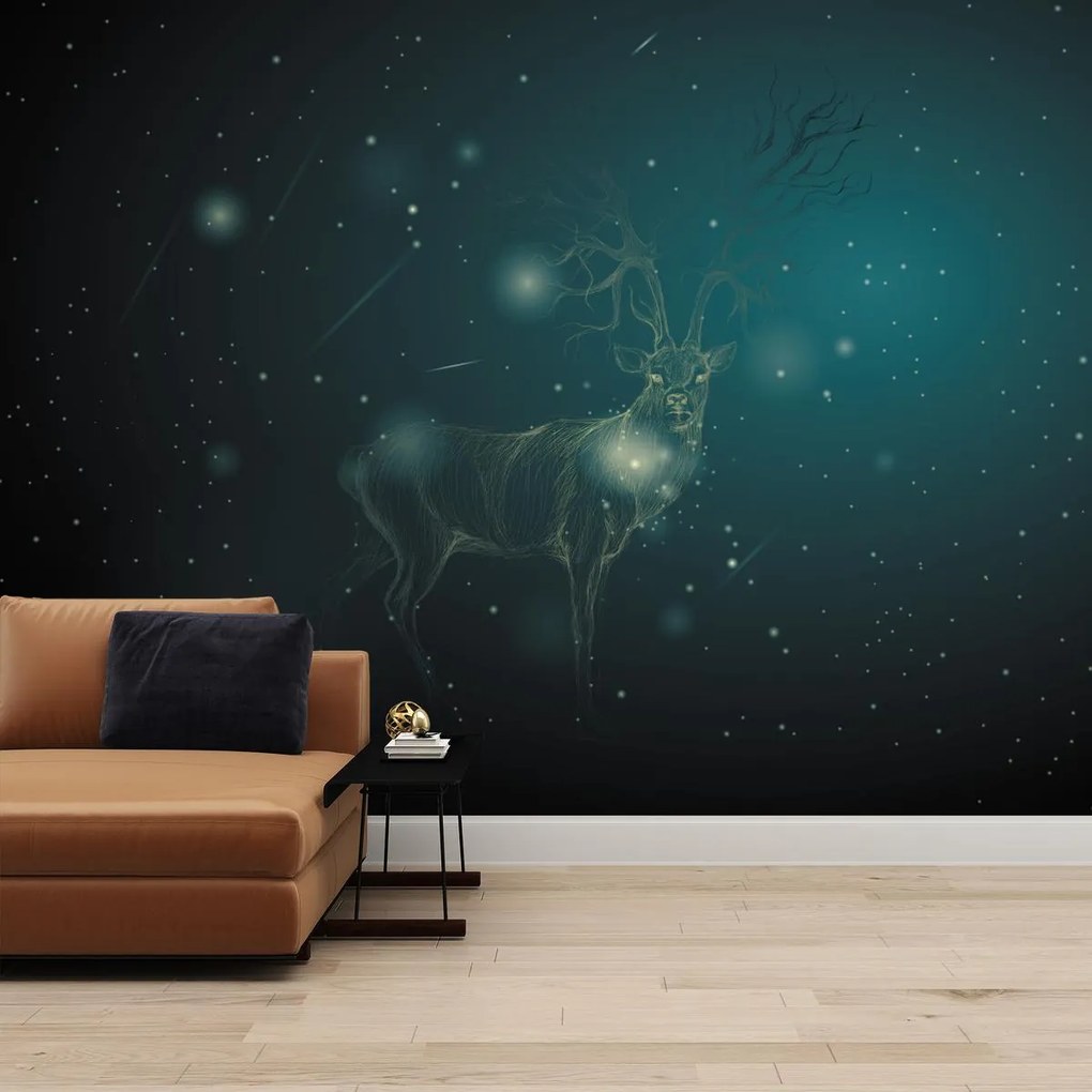 Fototapeta - Magiczny jeleń nocą (196x136 cm)