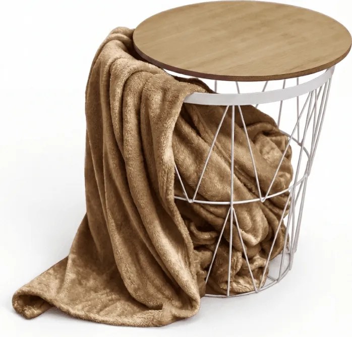 Koc z mikropluszu CALMI 150x200 cm brązowy