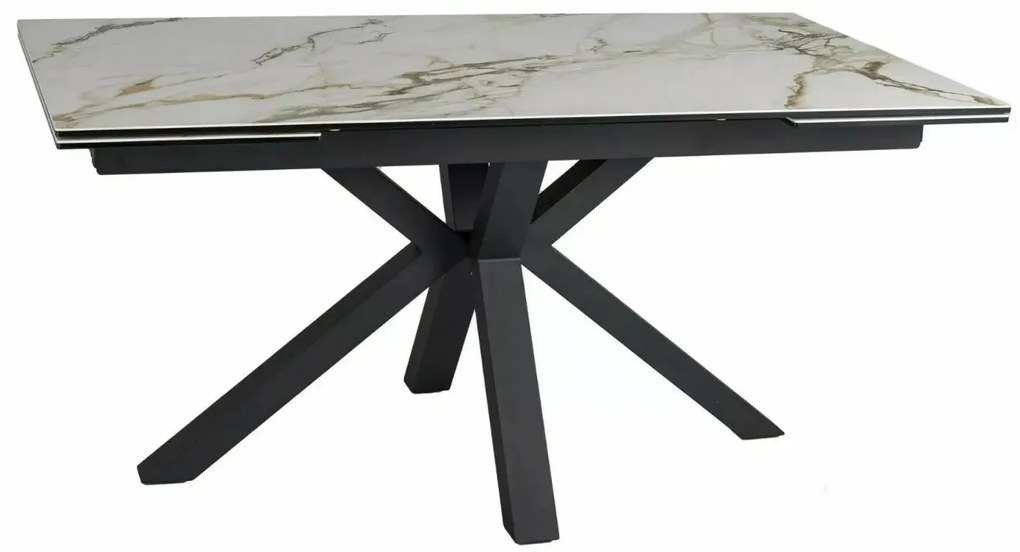 Stół rozkładany COLUMBUS CERAMIC 160(240)x90 biały/czarny mat SIGNAL