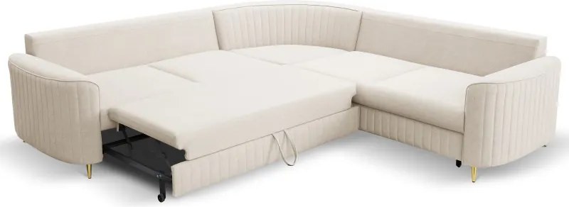 Narożnik LAREN nowoczesna sofa z funkcją spania pojemnik na pościel prawa strona CASTEL 03 251x251x85 cm