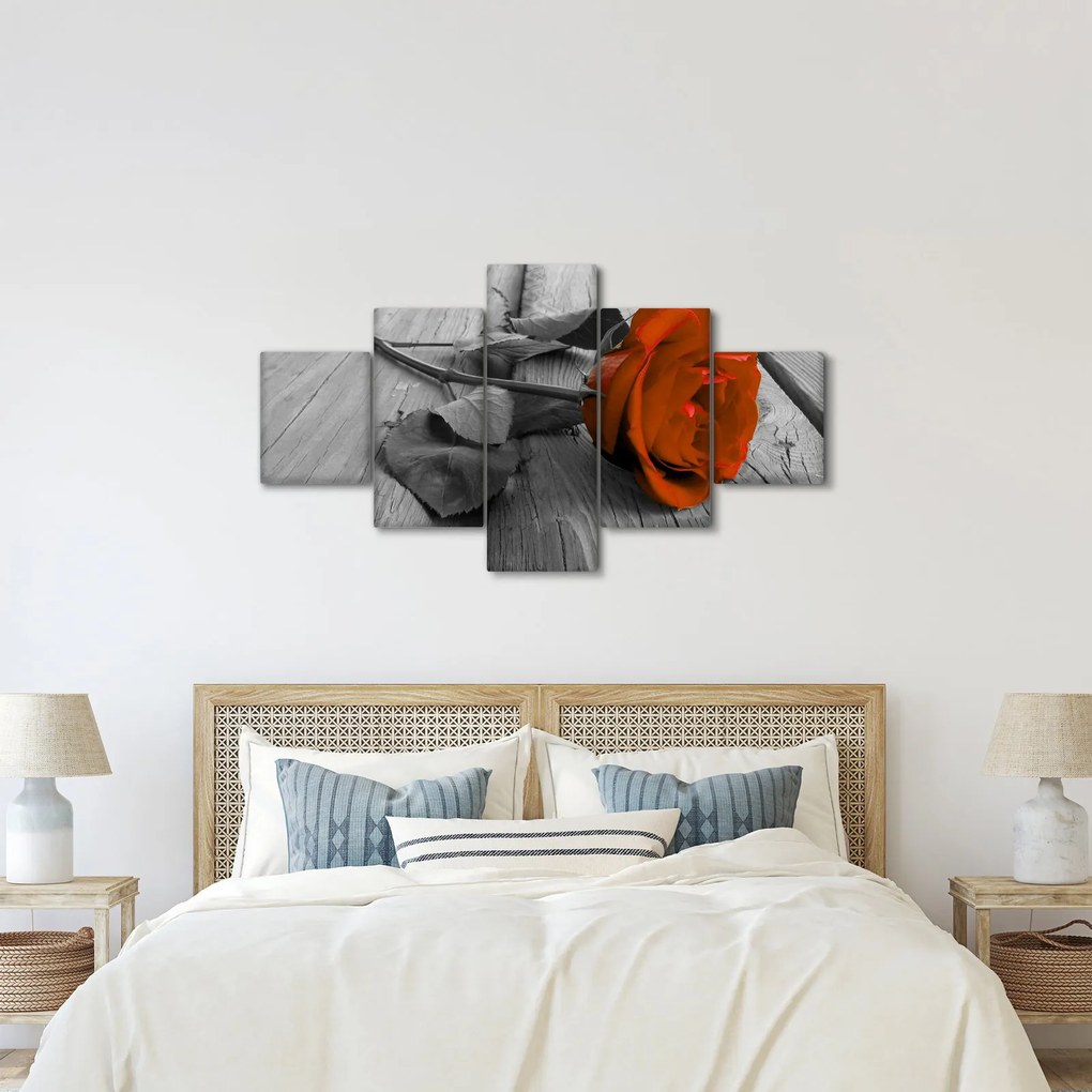 Obraz - Pomarańczowa róża (125x70 cm)