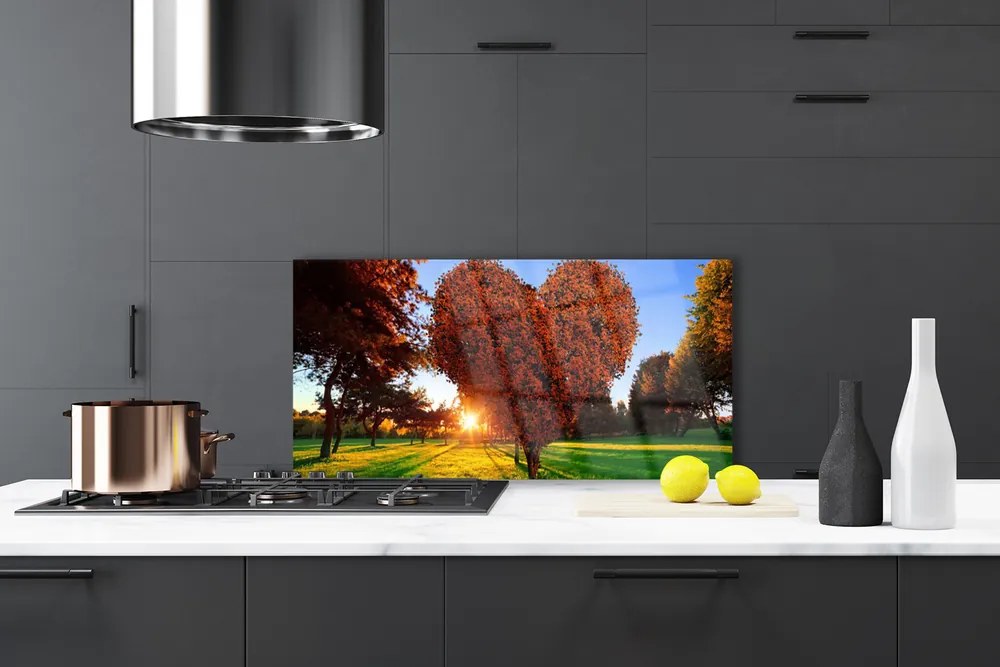 Panel Szklany Drzewo w Kształcie Serca