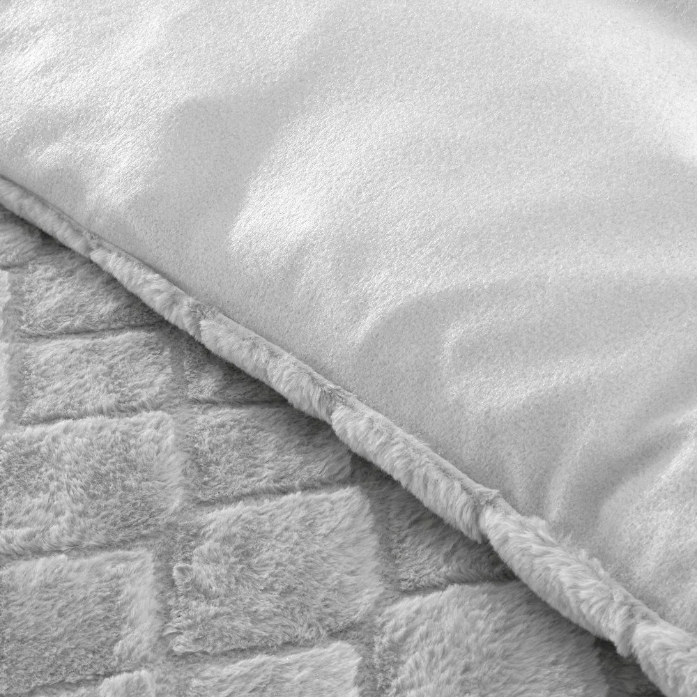 Szara pościel dwuosobowa z mikropluszu 200x200 cm Cosy Diamond – Catherine Lansfield