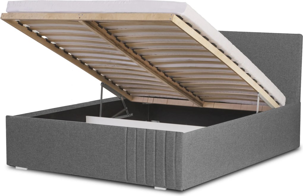 Łóżko MARS 140x200 cm Ciemny szary Z materacem