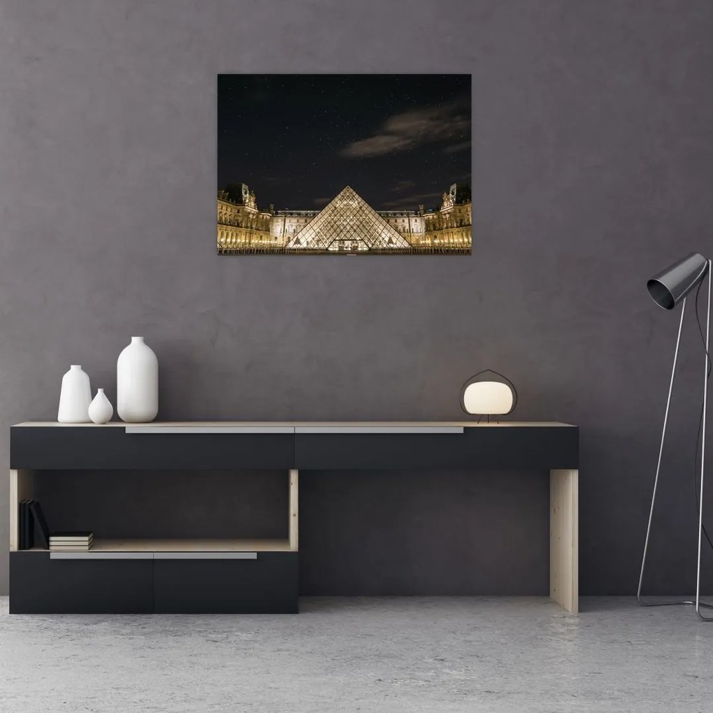 Obraz - Luwr w nocy (70x50 cm)